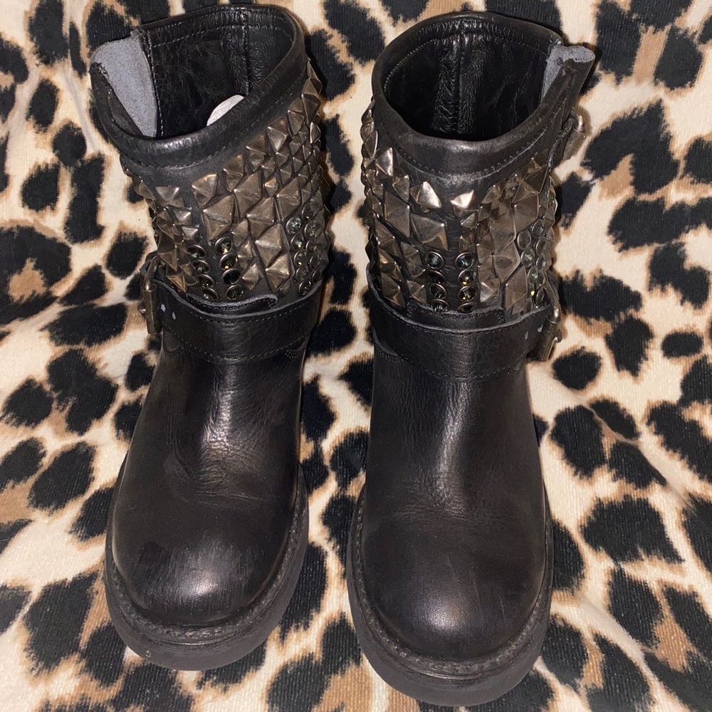 Ash Women’s Studded Leather Ankle Boots